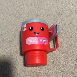 Fisher Price Laugh & Learn Wake Up & Learn Coffee Mug with Lights & Music, Red